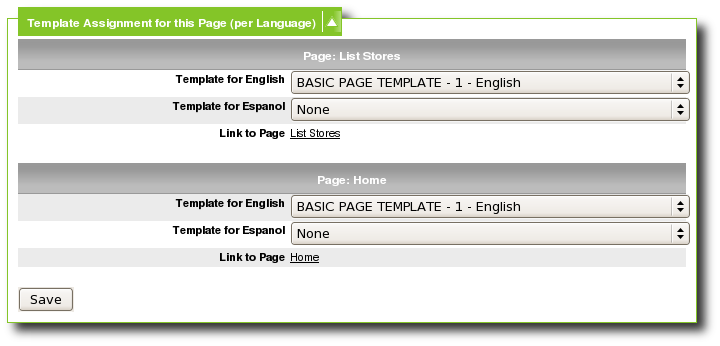Addon page template assignment