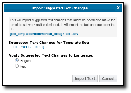 Import Text Changes